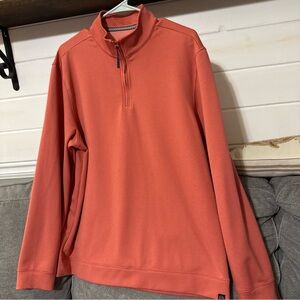 SOUTHERN TIDE MENS LARGE PINKISH PEACH HALF ZIP PULLOVER EUC